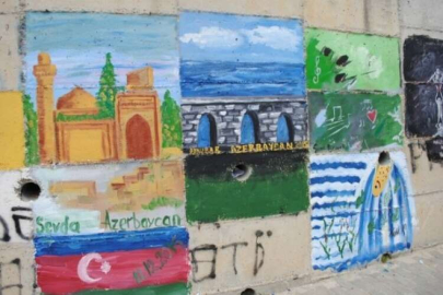 İstinat duvarına hayat verdiler