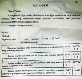 İmam Hatip anketine tepki 