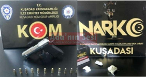 Kuşadası polisinden silah, uyuşturucu, hırsızlık operasyonları