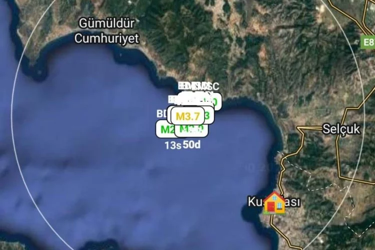 Kuşadası Körfezi’nde 45 dakika arayla 2 deprem 